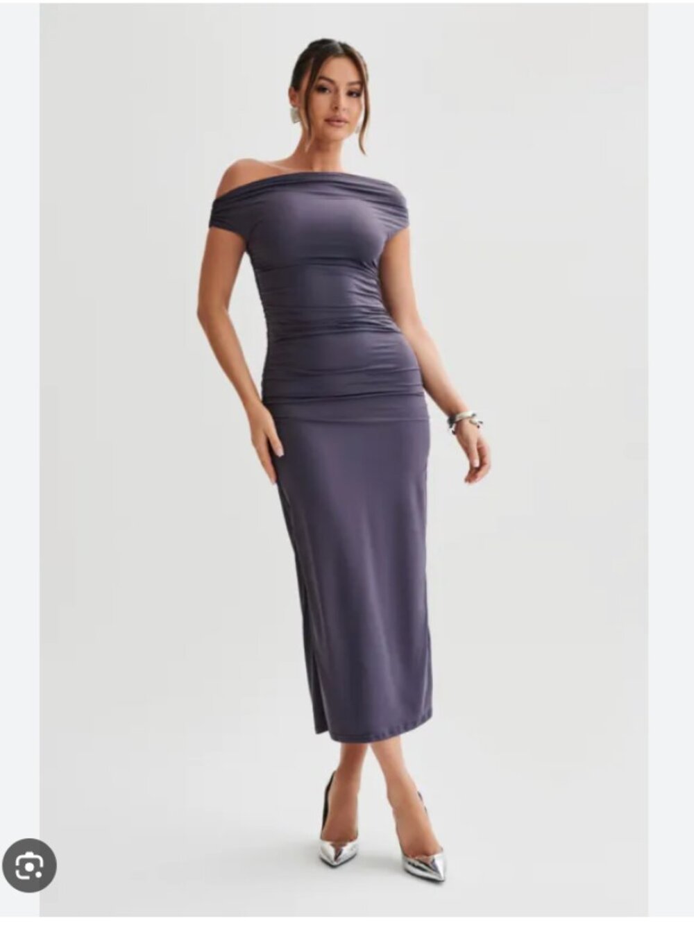 Alayna Bodycon Midi Dress Gray - MESHKI